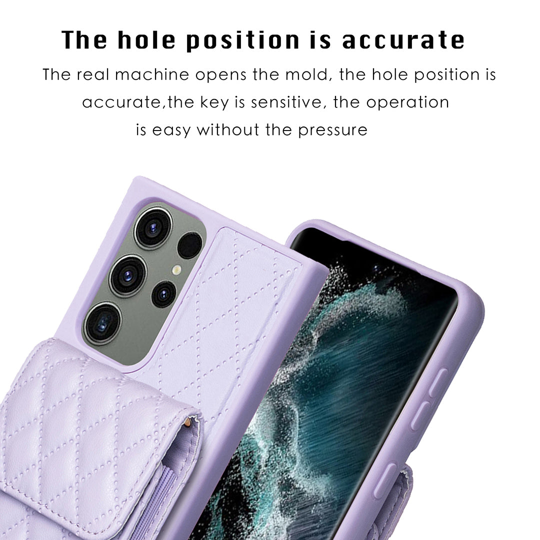 BF22-Style For Samsung Galaxy S23 Ultra Card Holder Phone Case Leather Coated TPU Kickstand Cover BF22-Style For Samsung Galaxy S23 Ultra Card Holder Phone Case Leather Coated TPU Kickstand Cover